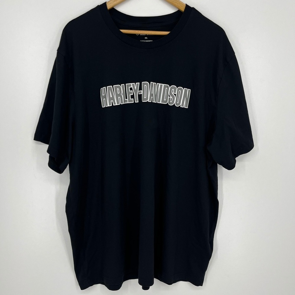 Harley-Davidson Mens Black Graphic Logo T-Shirt‎ 2XL Cotton Modal Blend